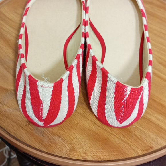 🌸 (2/$20) Sz 8.5 Wanted Striped Canvas Ballet Flats Loafers - Picture 3 of 6